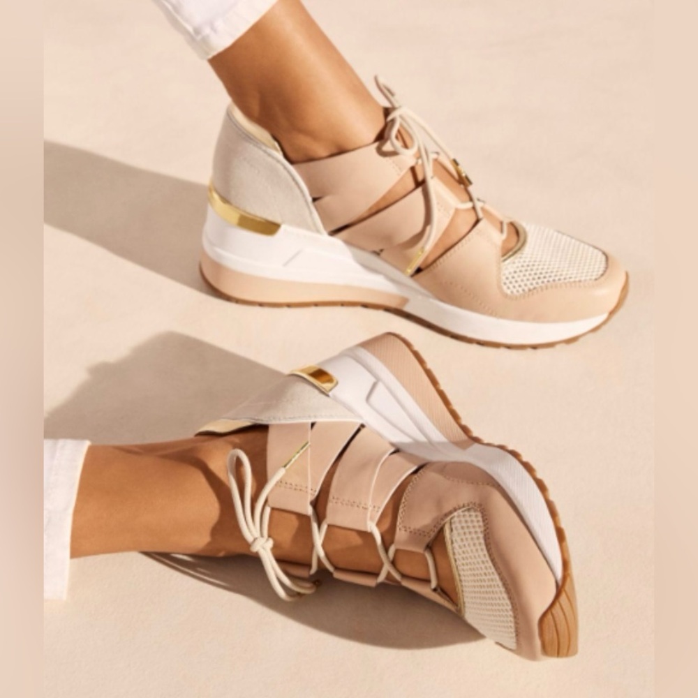 MICHAEL KORS Beckett Ballerina Wedge Sneakers, gold beige - Picture 2 of 9